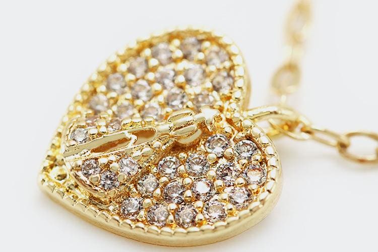 DIY Pingente de coração Nossa Senhora Aparecida cravejado XYP101682 VENDIDO SEPARADAMENTE