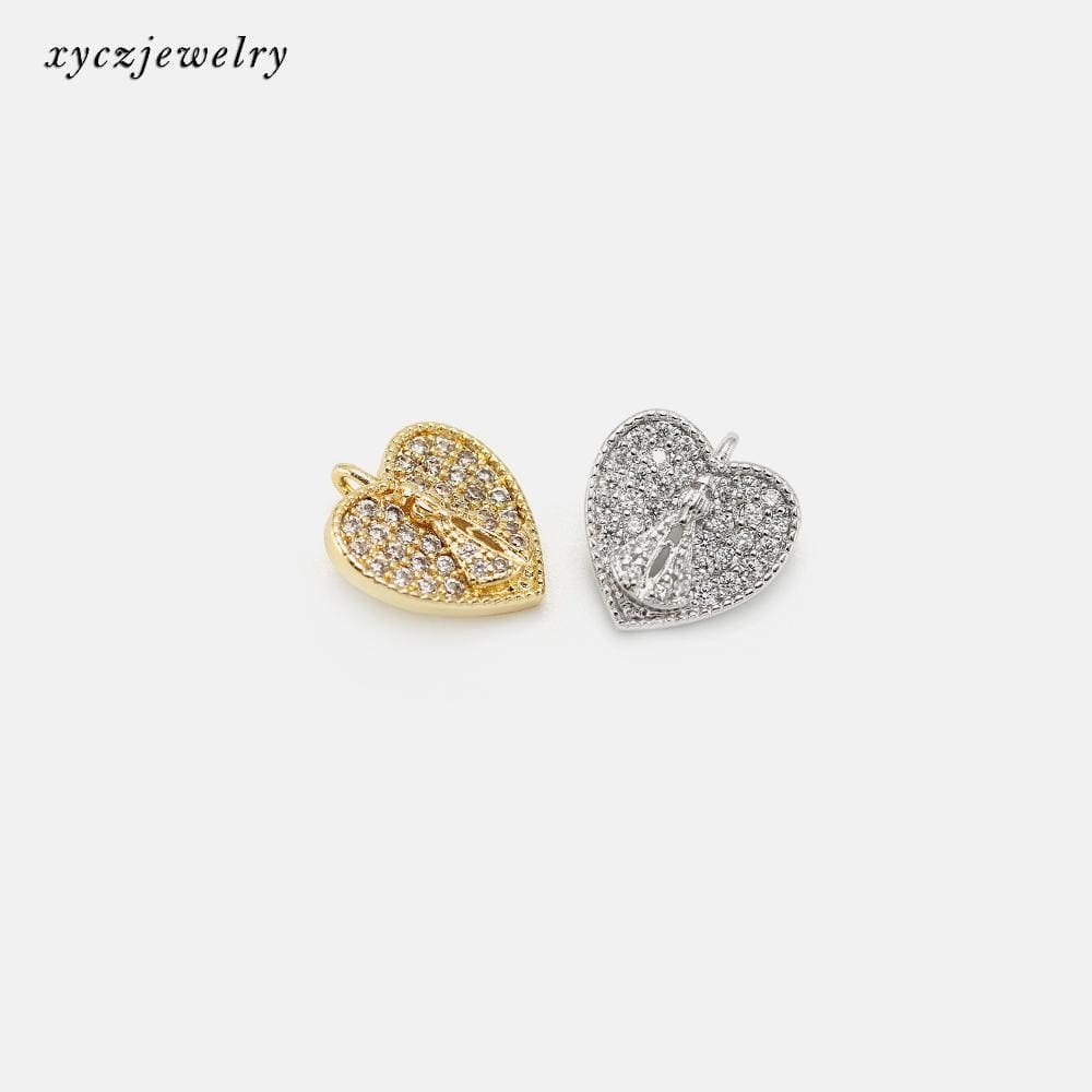 DIY Pingente de coração Nossa Senhora Aparecida cravejado XYP101682 VENDIDO SEPARADAMENTE