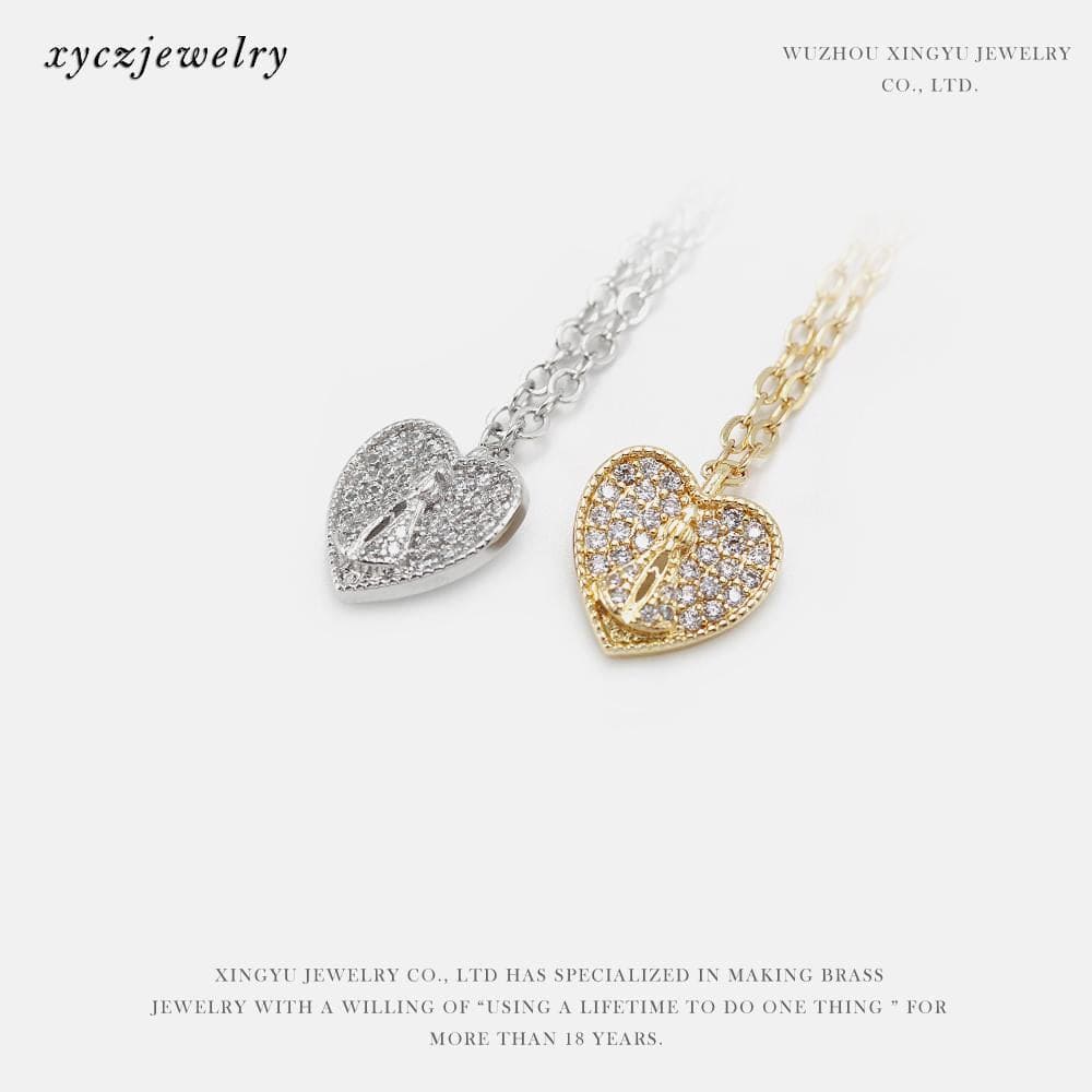 DIY Pingente de coração Nossa Senhora Aparecida cravejado XYP101682 VENDIDO SEPARADAMENTE