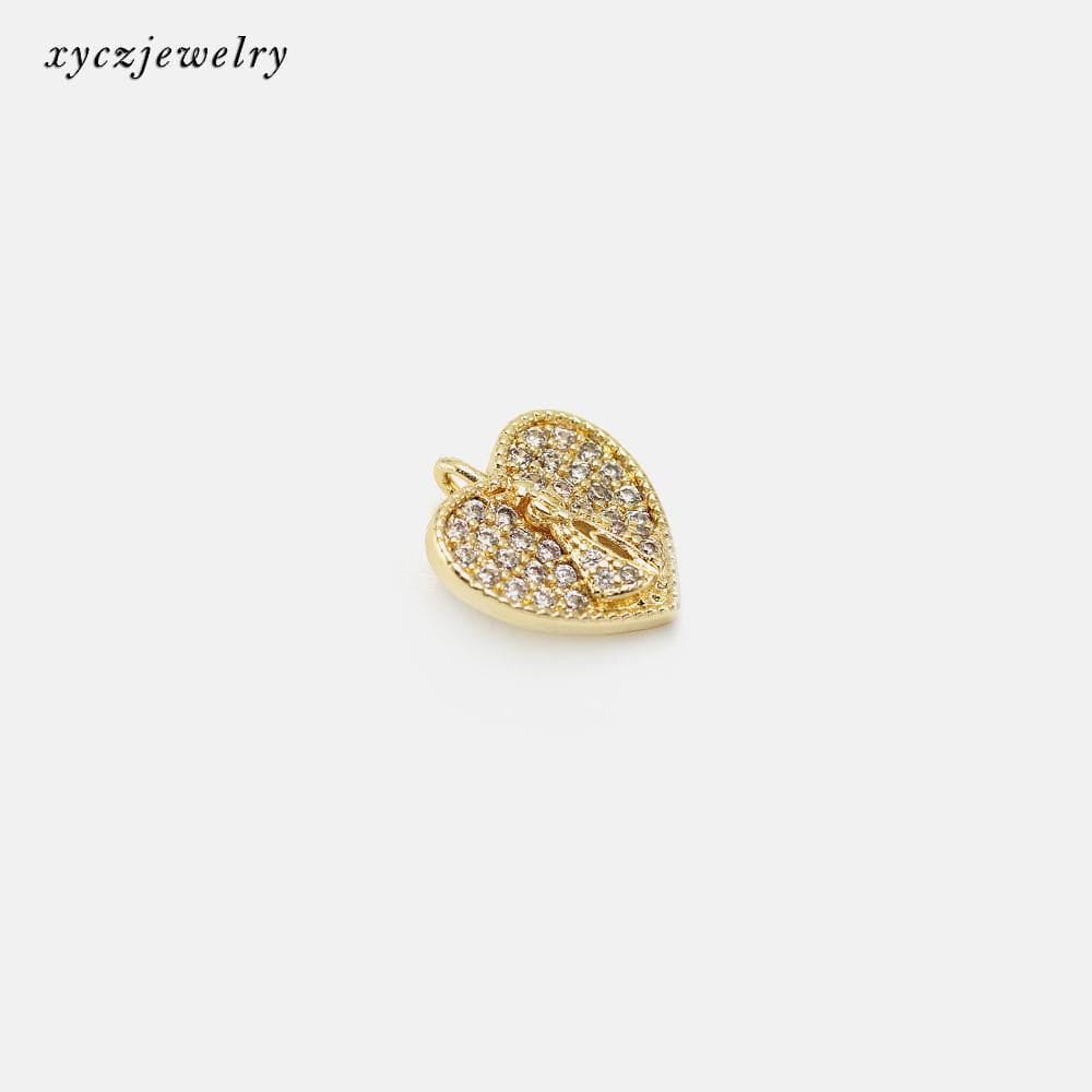 DIY Pingente de coração Nossa Senhora Aparecida cravejado XYP101682 VENDIDO SEPARADAMENTE