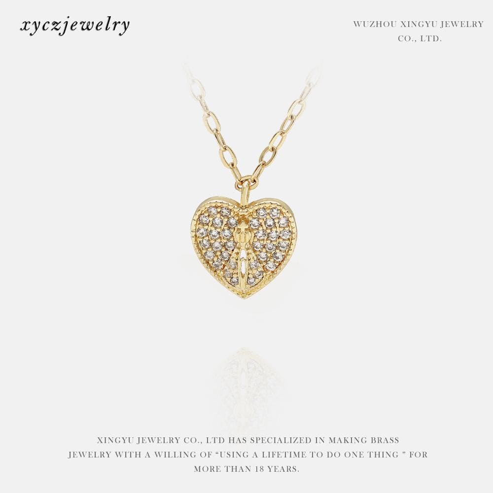 DIY Pingente de coração Nossa Senhora Aparecida cravejado XYP101682 VENDIDO SEPARADAMENTE