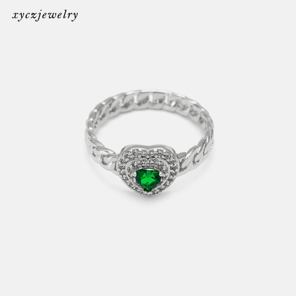 Anel de coração e aro de elo grumet no atacado