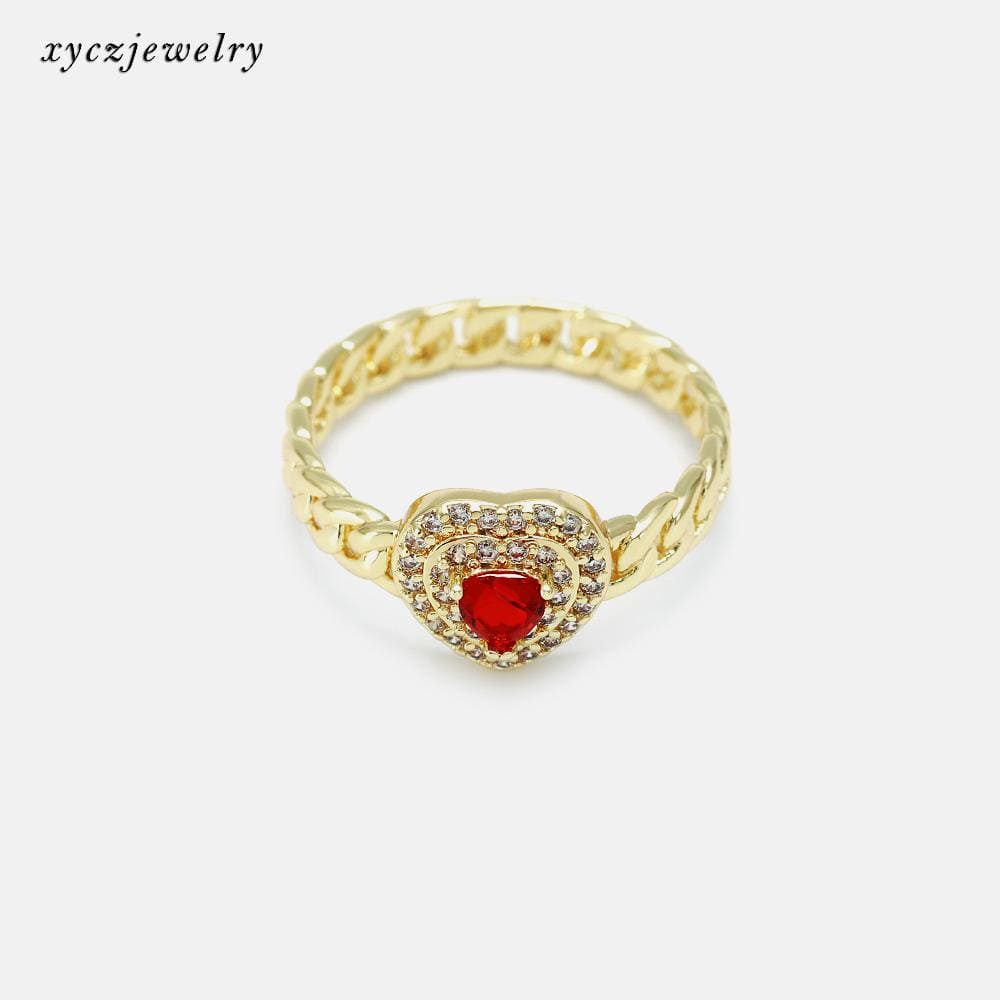 Anel de coração e aro de elo grumet no atacado