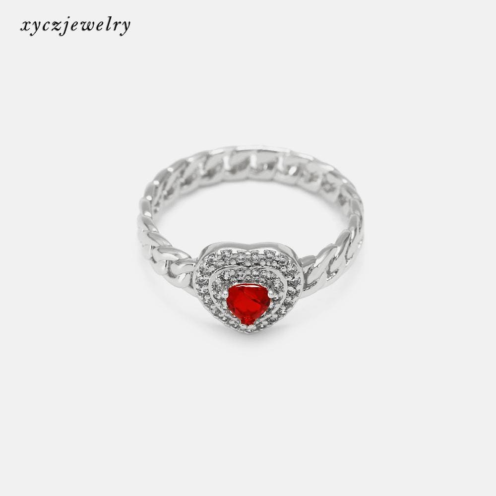 Anel de coração e aro de elo grumet no atacado