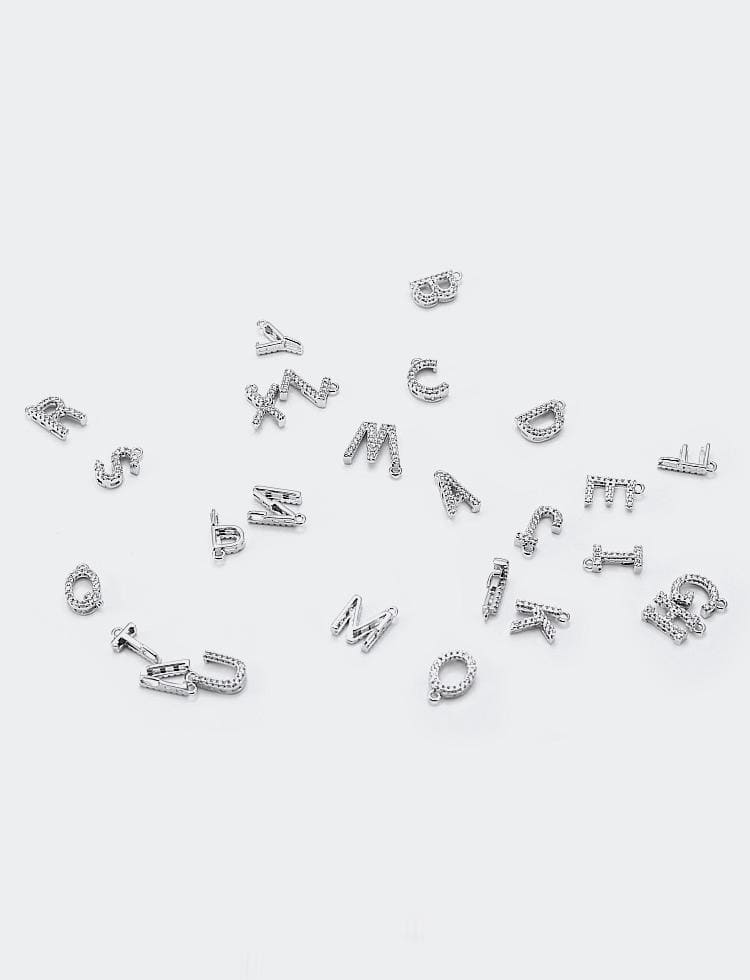 DIY Pingente letras iniciais A a Z cravejado XYEJ100462 VENDIDO SEPARADAMENTE