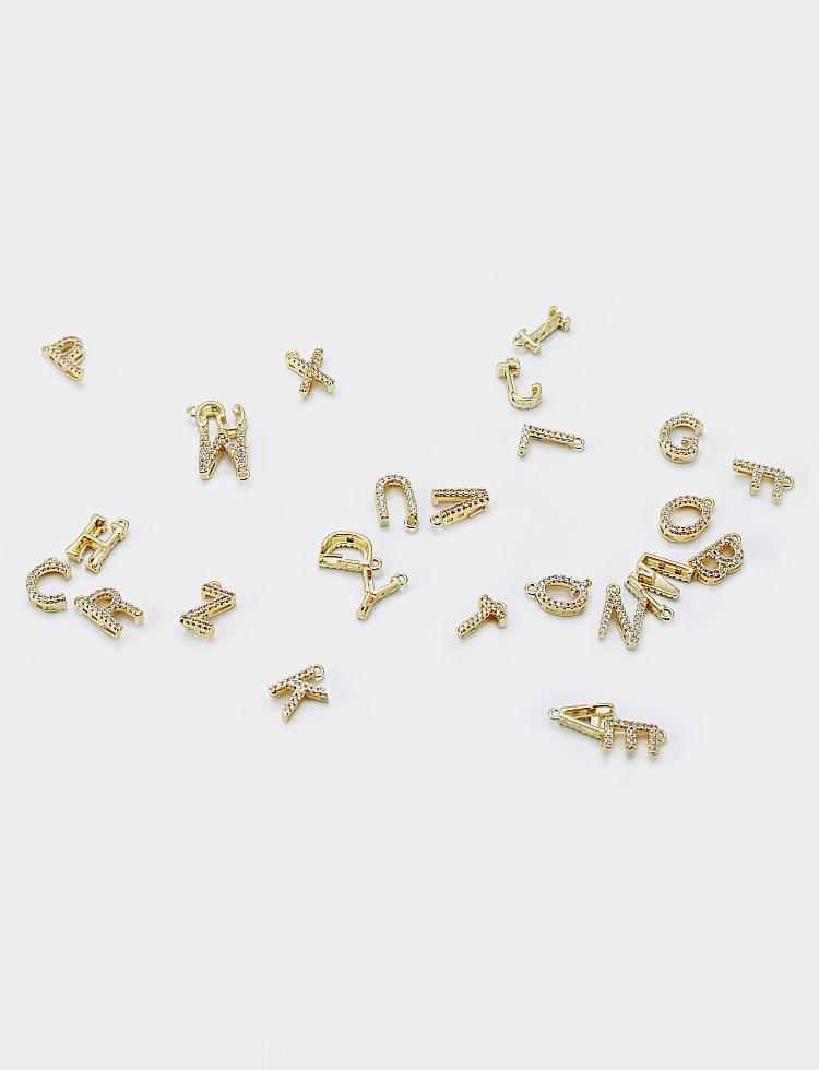 DIY Pingente letras iniciais A a Z cravejado XYEJ100462 VENDIDO SEPARADAMENTE