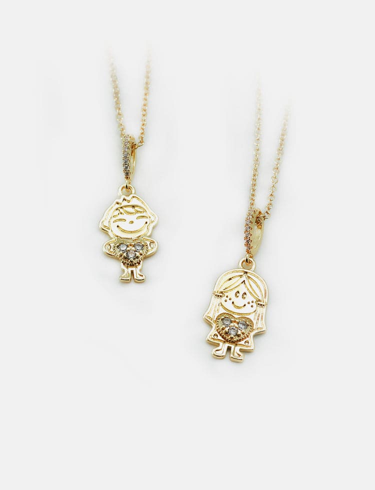 Colar corrente + pingente menino/ menina XYP101778 VENDIDO SEPARADAMENTE