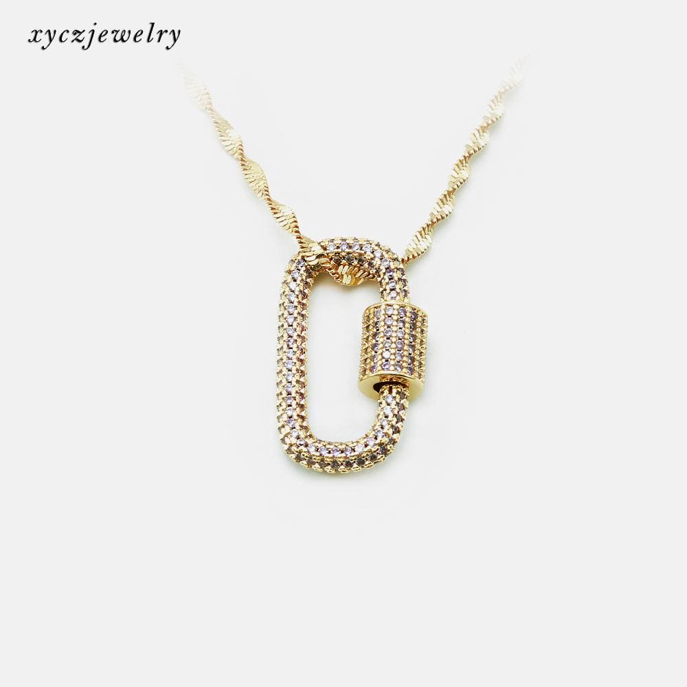 Colar cordao baiano com pingente cravejado XYP101749