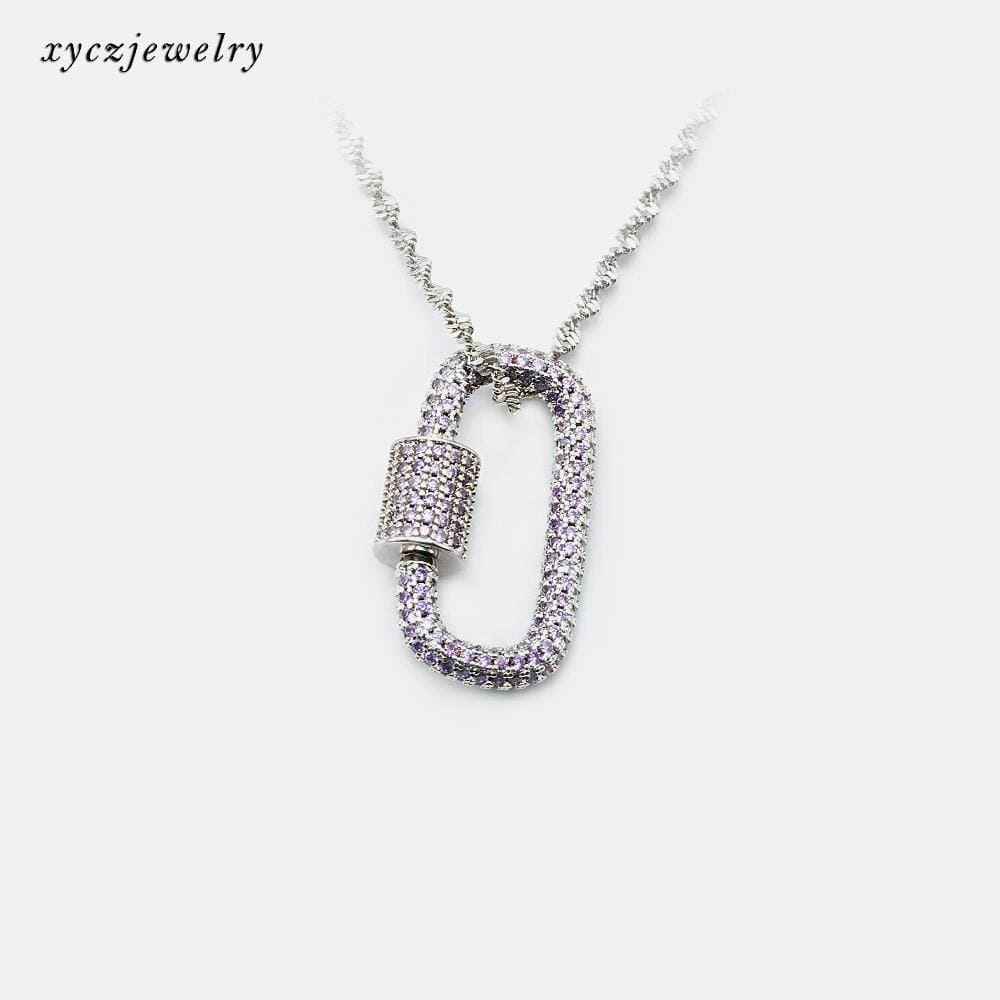 Colar cordao baiano com pingente cravejado XYP101749