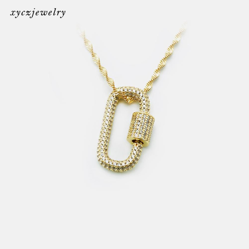 Colar cordao baiano com pingente cravejado XYP101749