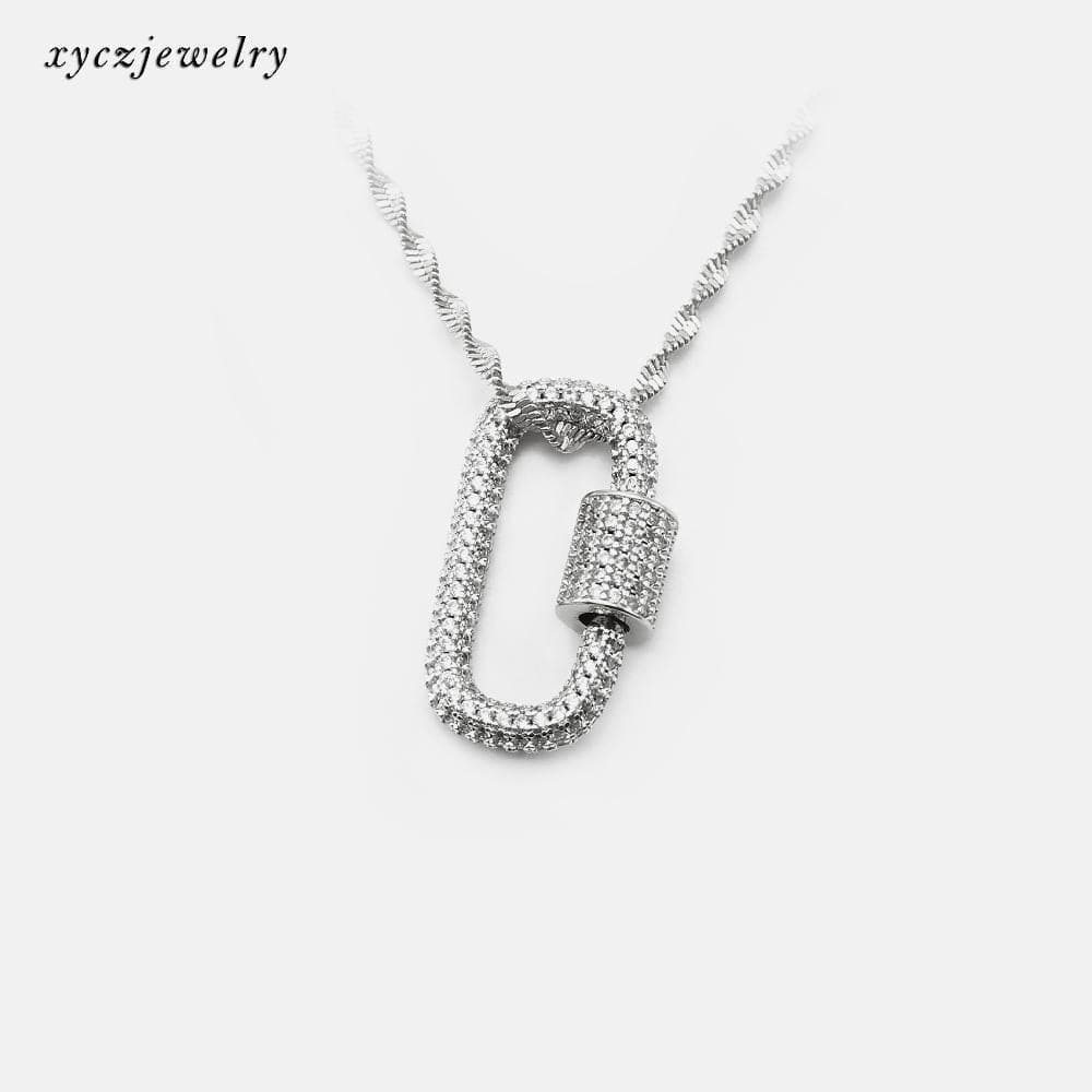 Colar cordao baiano com pingente cravejado XYP101749