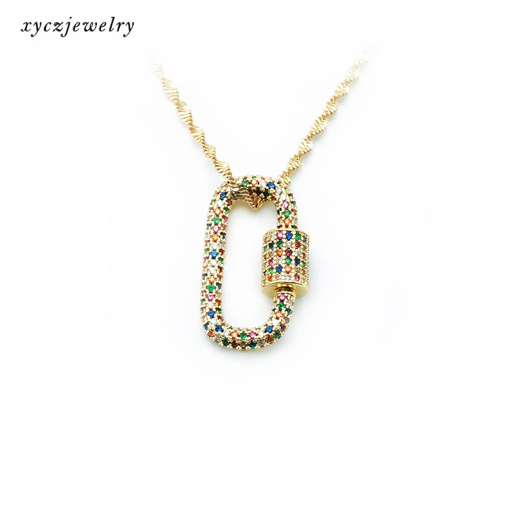 Colar cordao baiano com pingente cravejado XYP101749