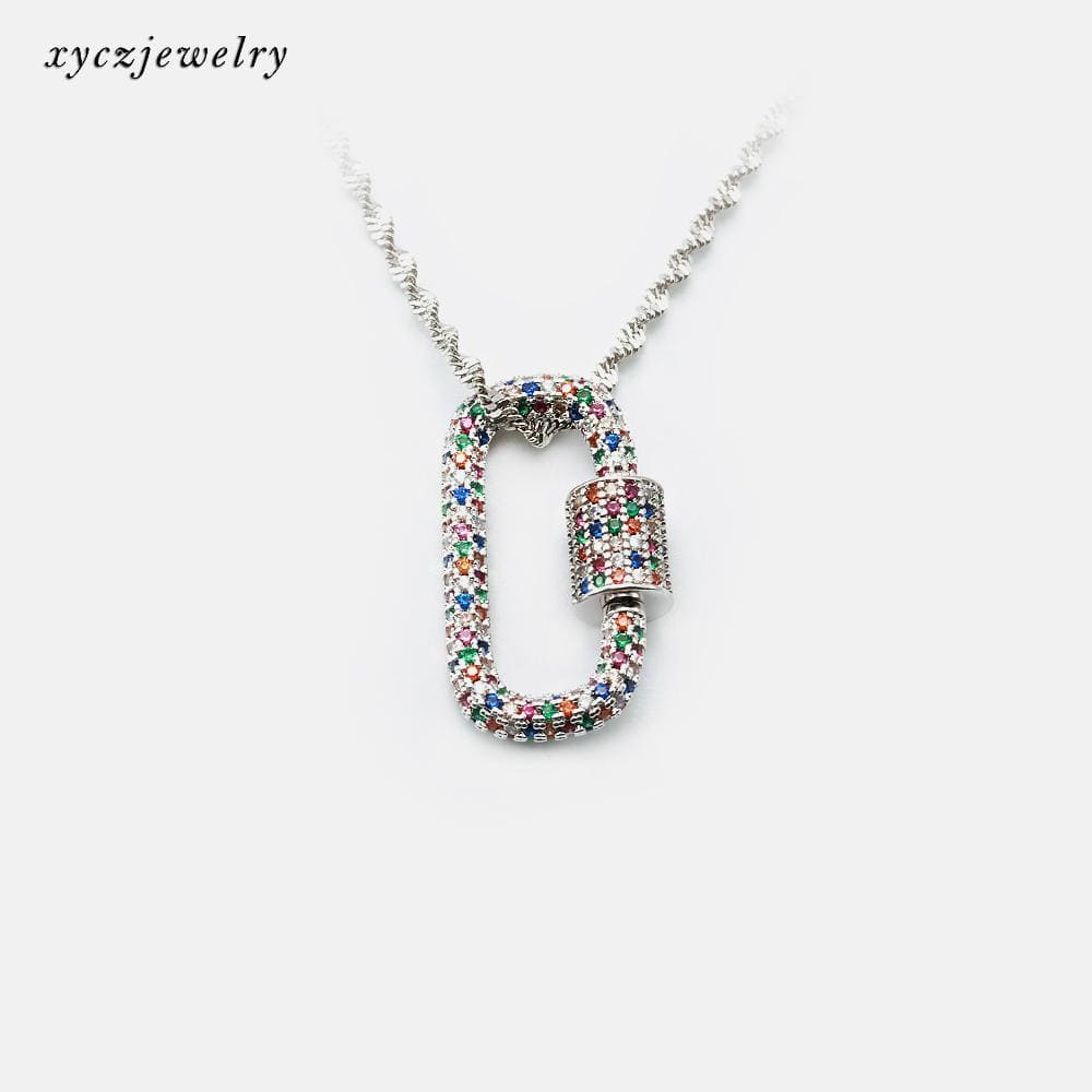 Colar cordao baiano com pingente cravejado XYP101749