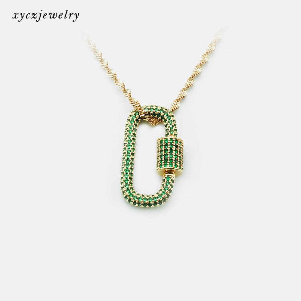 Colar cordao baiano com pingente cravejado XYP101749