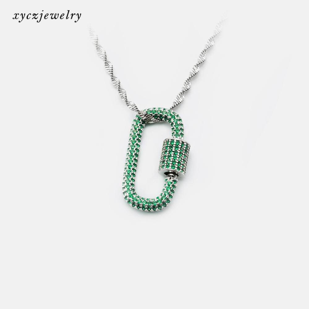 Colar cordao baiano com pingente cravejado XYP101749