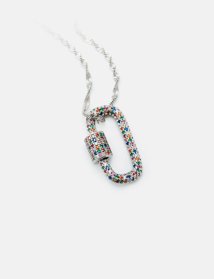 Colar cordao baiano com pingente cravejado XYP101749