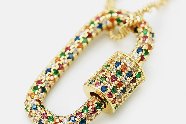 Colar cordao baiano com pingente cravejado XYP101749