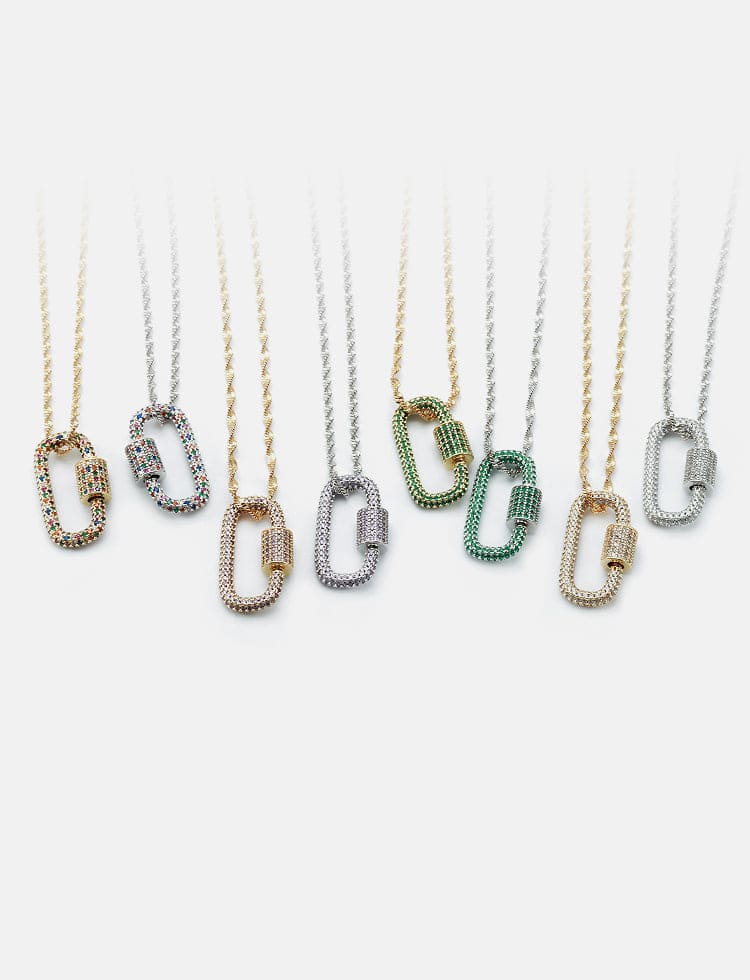 Colar cordao baiano com pingente cravejado XYP101749