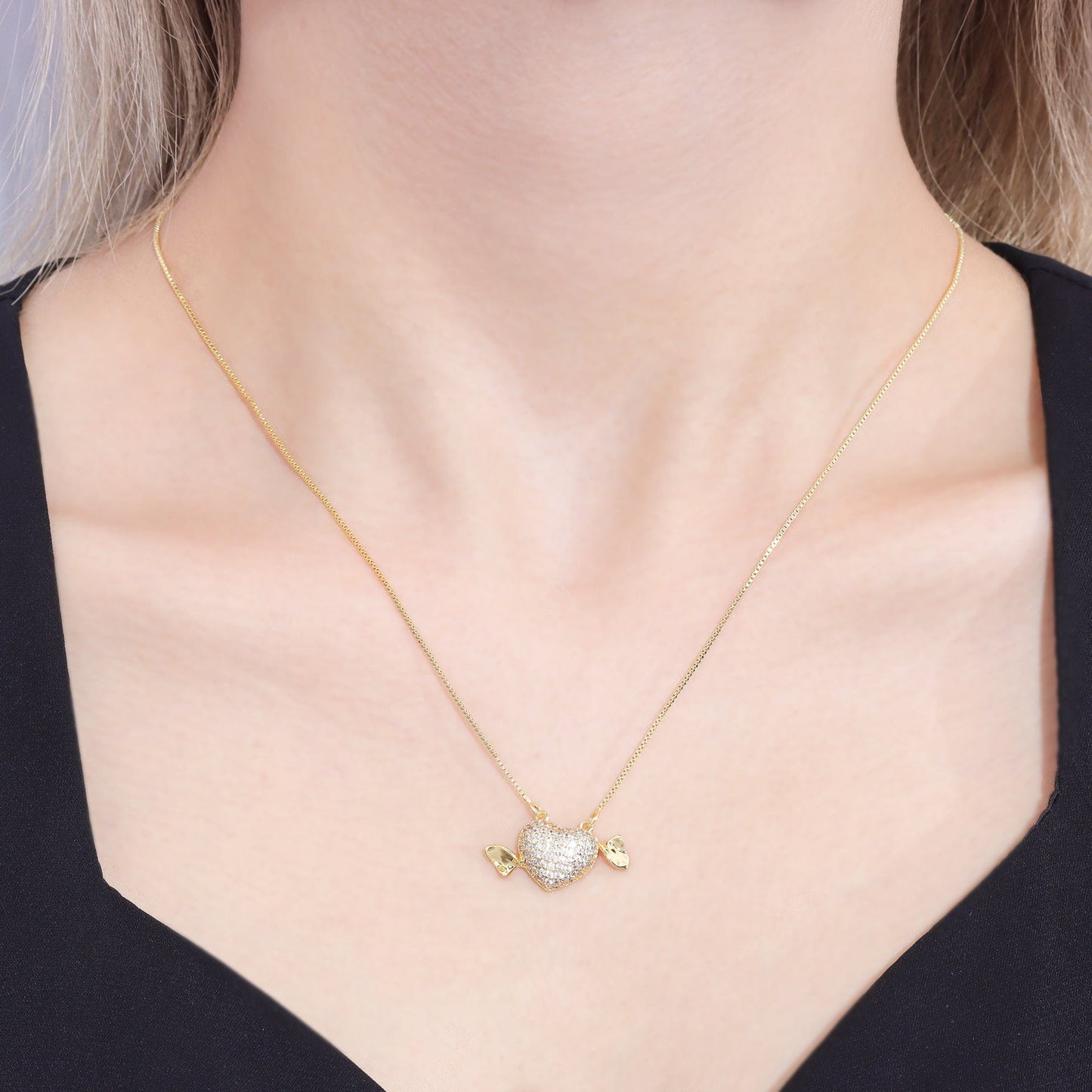 Colar Coração Alado XYS100948 VENDIDO SEPARADAMENTE