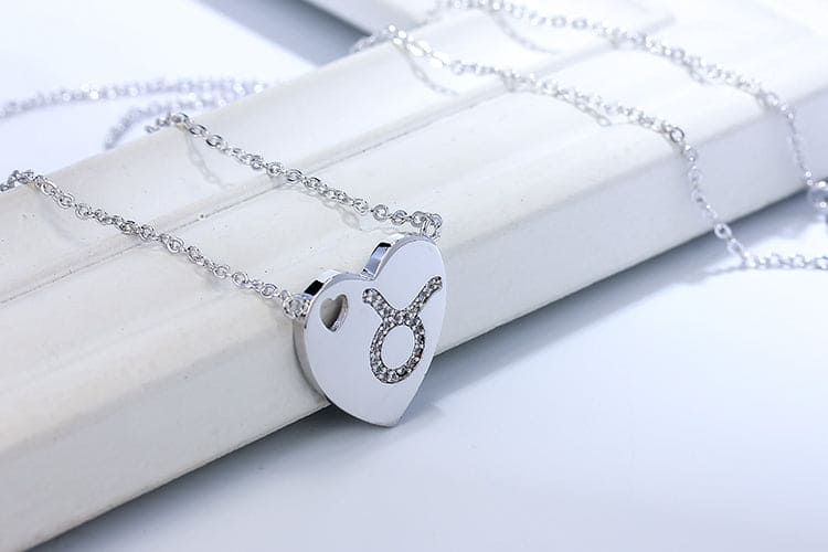 DESC-Colar coração com signo - Touro XYN100294 项链