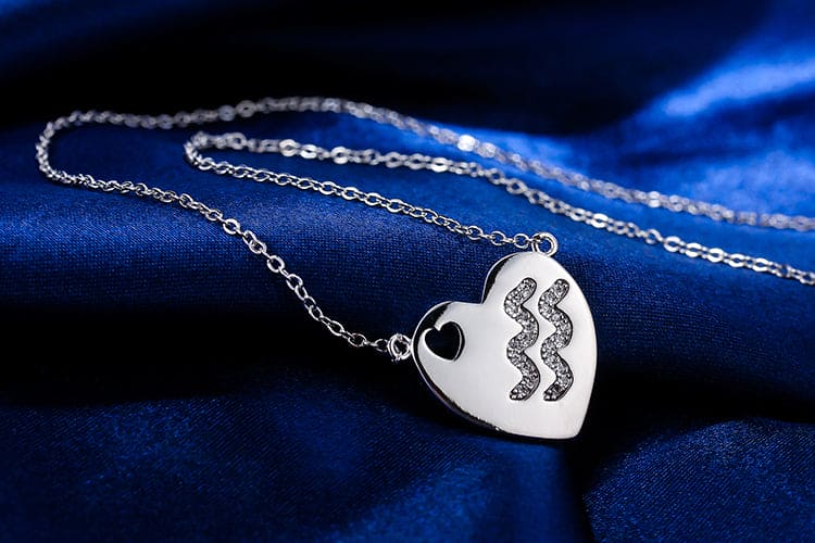 DESC-Colar coração signo - Aquário XYN100303