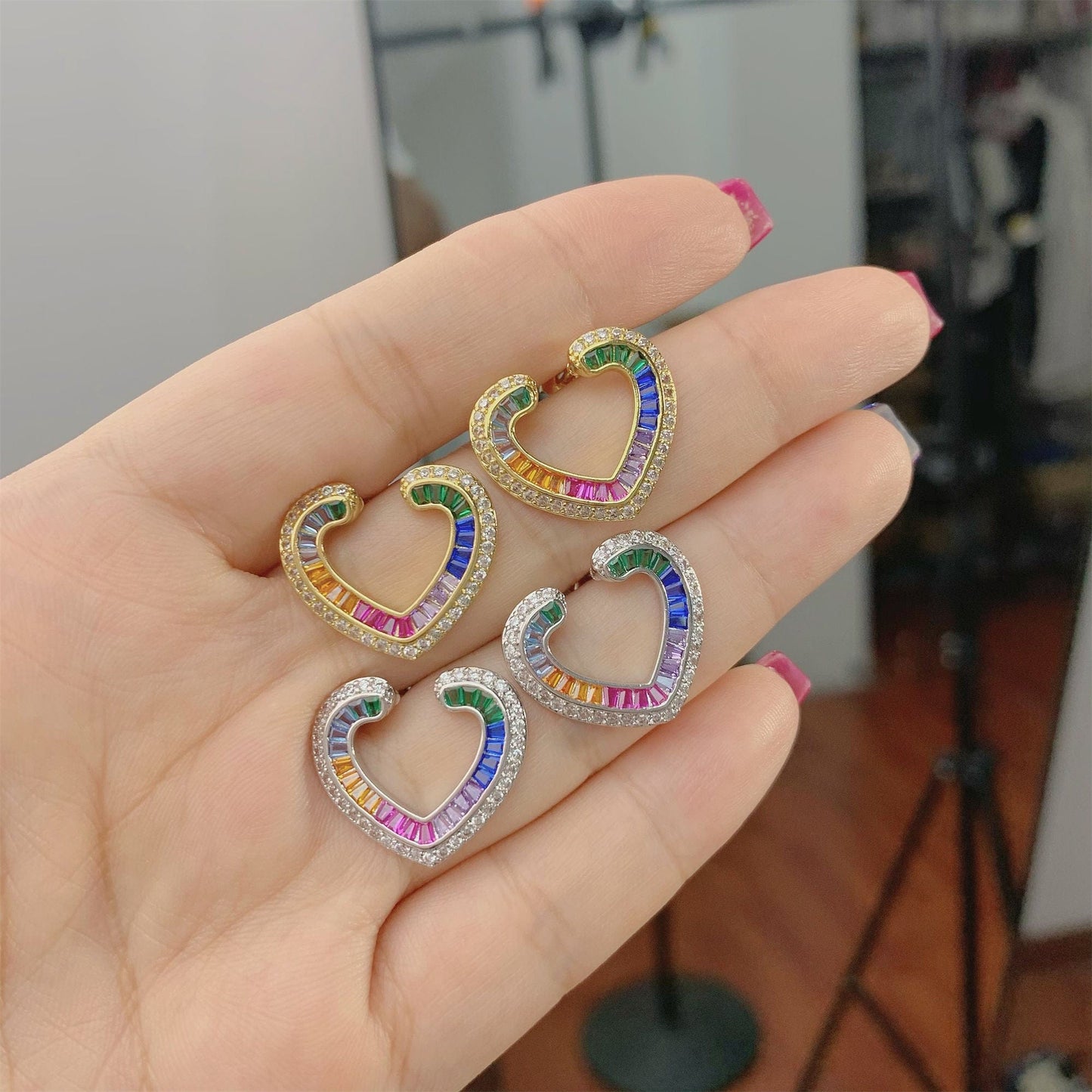 Brinco Coraçao Frontal Charme XYE104446 earring