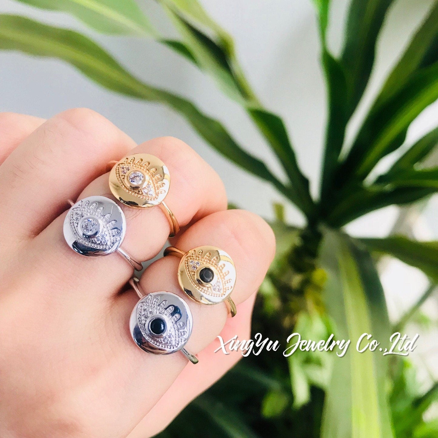 DESC - Anel Olho Grego Cravejado XYR102635