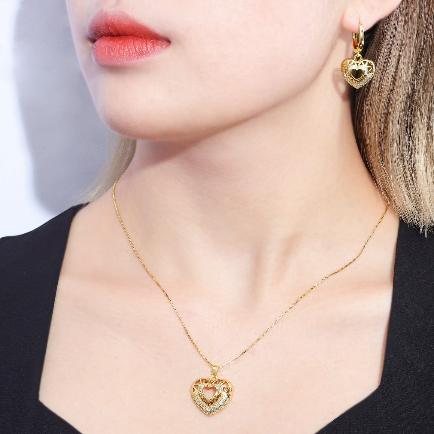 Brincos Coração XYS100975 VENDIDO SEPARADAMENTE