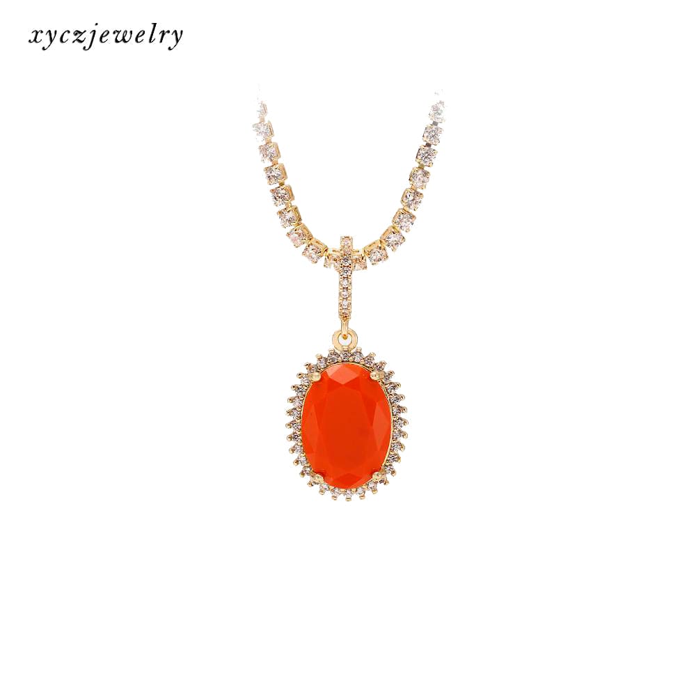 Colar Oval colorido XYS100951 项链 VENDIDO SEPARADAMENTE