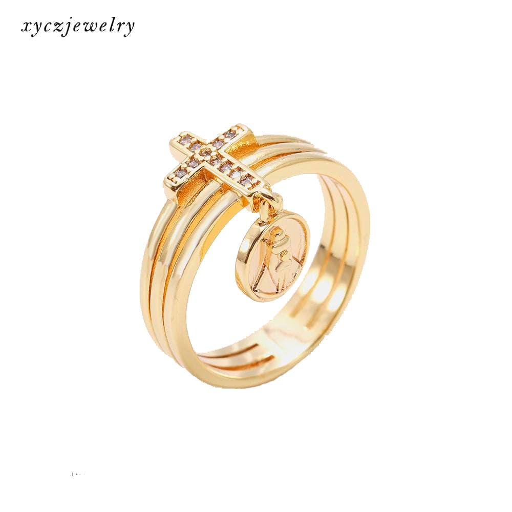 Anel Religioso Cruz + Pingente XYR102776 戒指