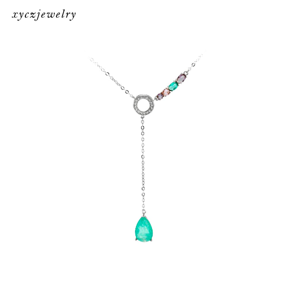 Colar cascata e pingente pedra XYN100520