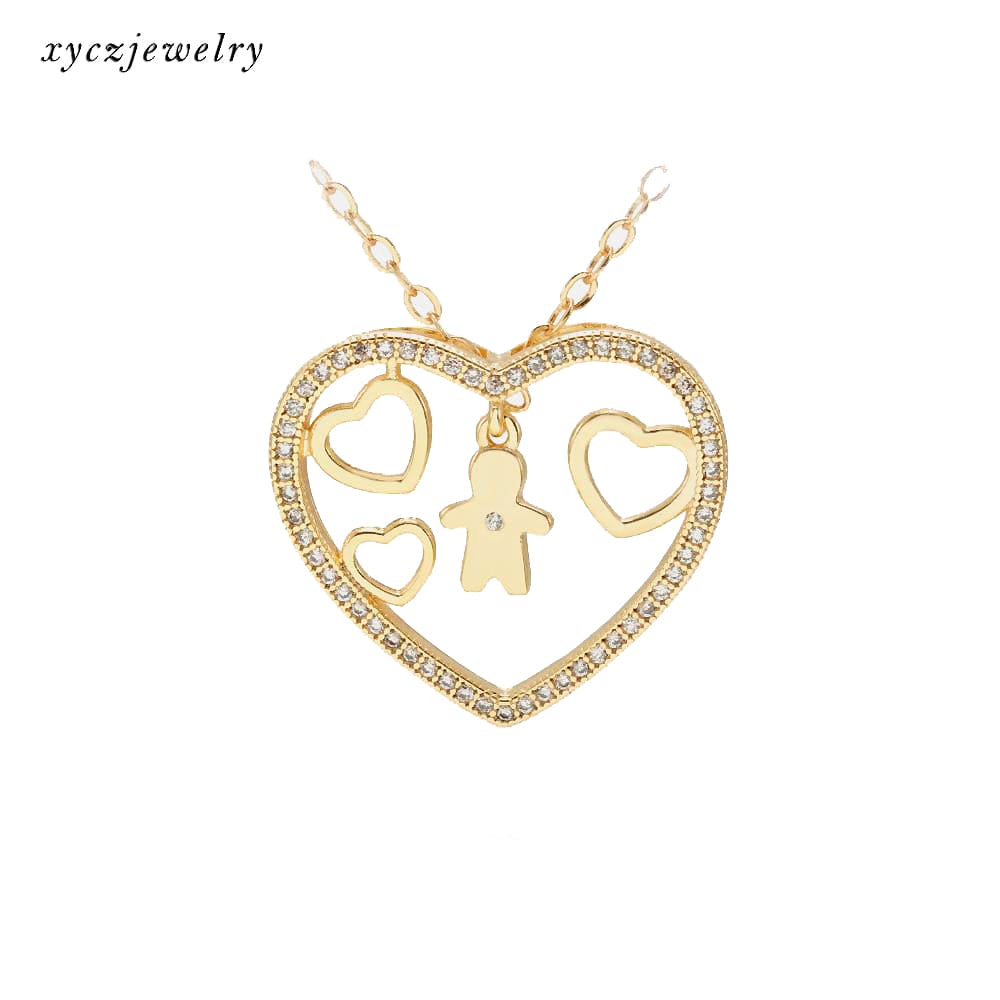 Colar Pingente Menino Coração vazado XYN100786