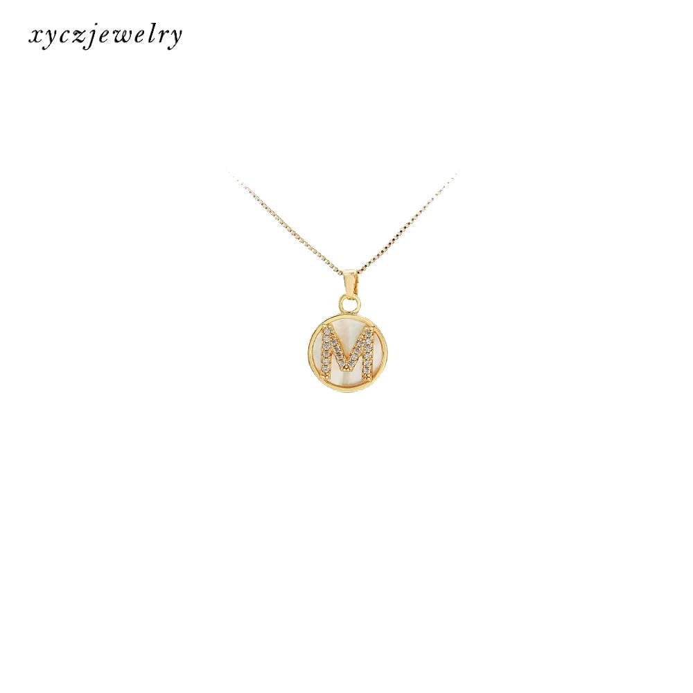 + Pingente Letra na Pedra Shell XYE102904 26个字母配件-pendant accesoories - Xingyu