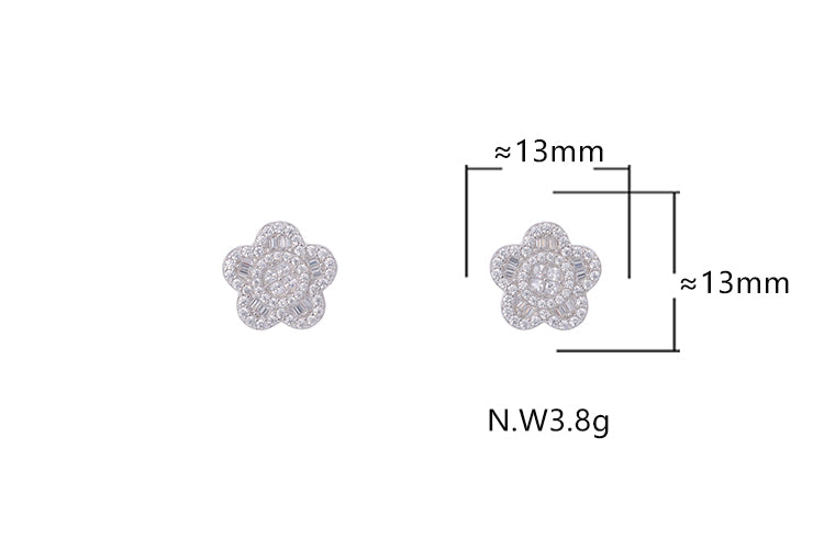 Brinco Flor Cravejada - Prata 925 DCG0340