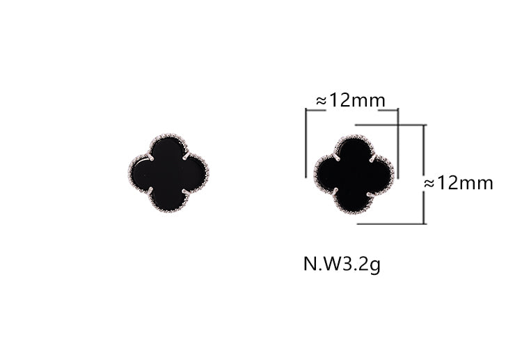 Brincos trevos Inspiracao com pedra Agata XYS101599