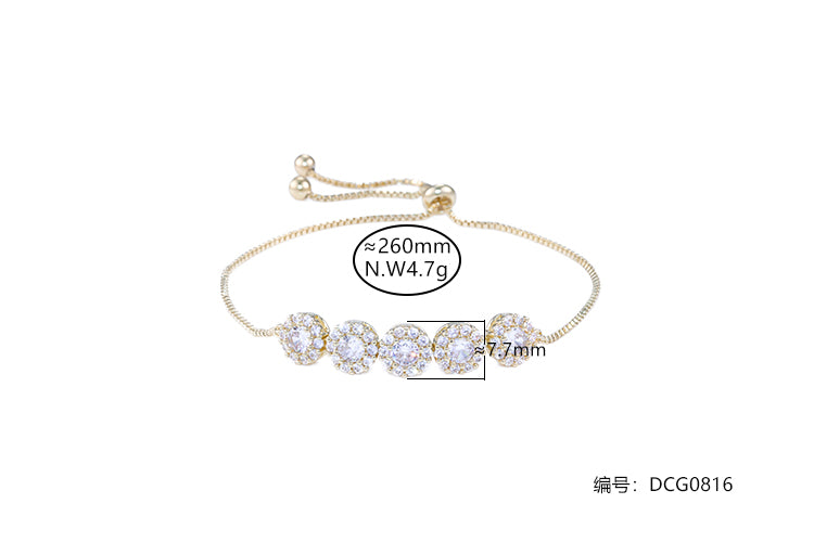 Pulseira flores em zirconia DCG0816