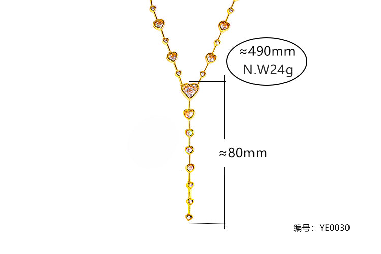 Colar Coracoes cravacao inglesa YE0030
