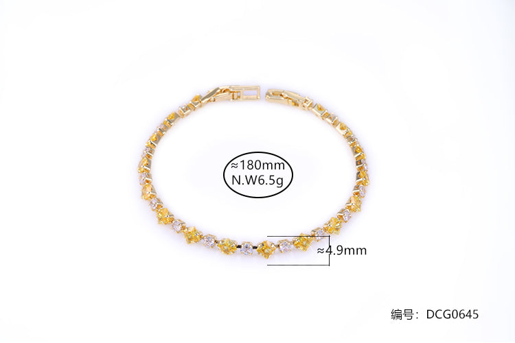 Pulseira Riviera Fancy Yellow e Esmeralda DCG0645