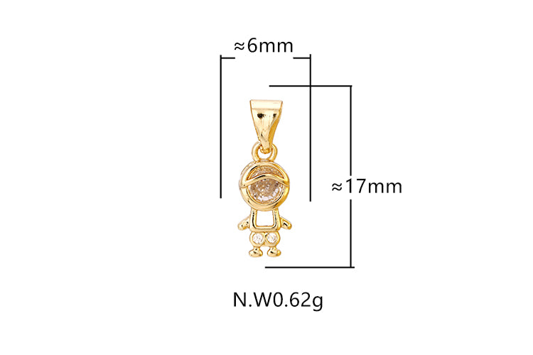 Pingente Menino lapidado com zirconias DCG0159