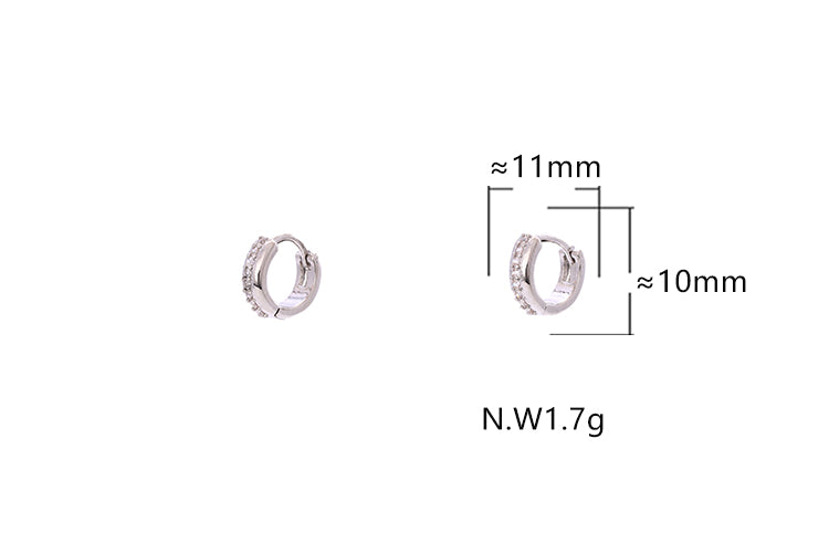 Trio de Argolinhas Cravejadas Luxo XYS101954