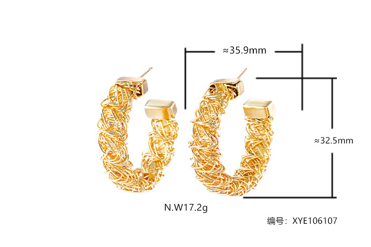 Brincos meia argola XYE106107