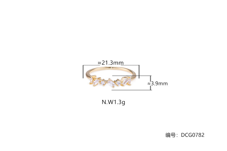 Anel meia alianca navete DCG0782