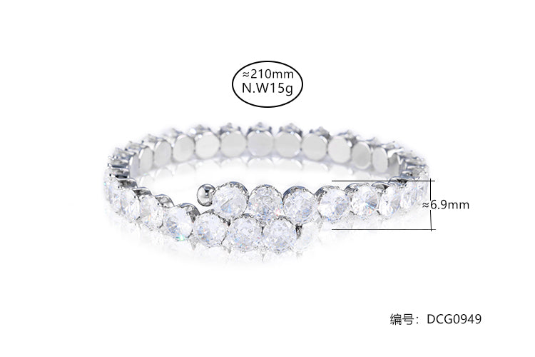 Bracelete Riviera Luxo Marquise stone redonda  DCG0949