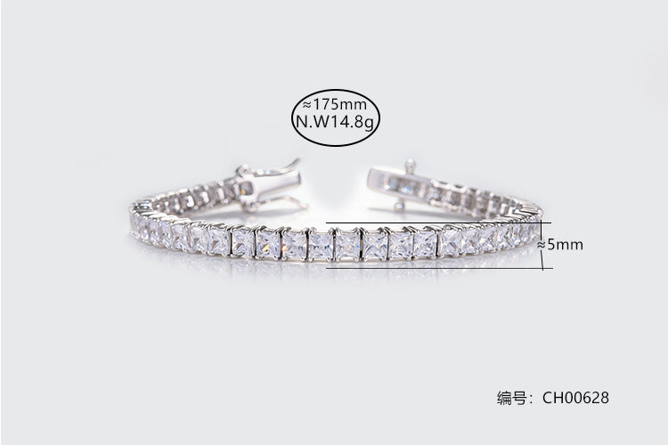 Pulseira luxo 17.5CM prata 925 CH00628