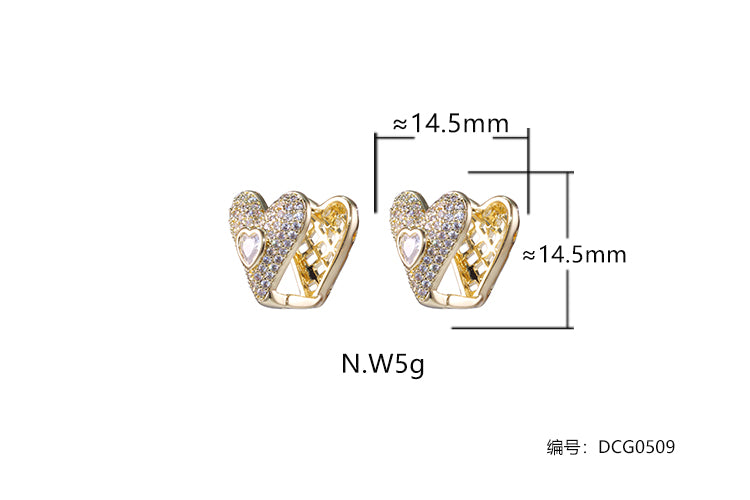 Brincos coracao unico DCG0590