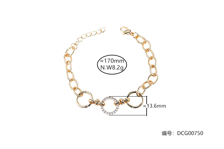 Pulseira elos Lisos e cravejados DCG0750