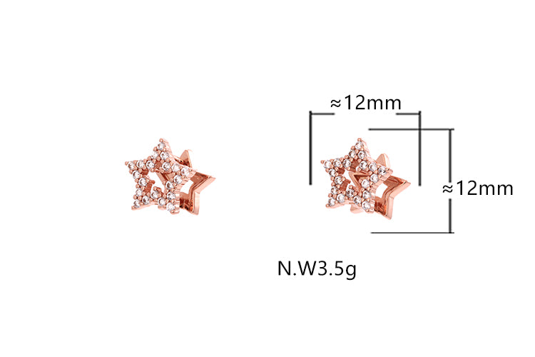 Brincos estrela dupla DCG0279