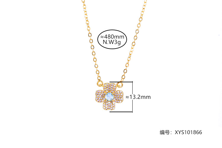 Colar Flores Cravejadas Luxo XYS101866