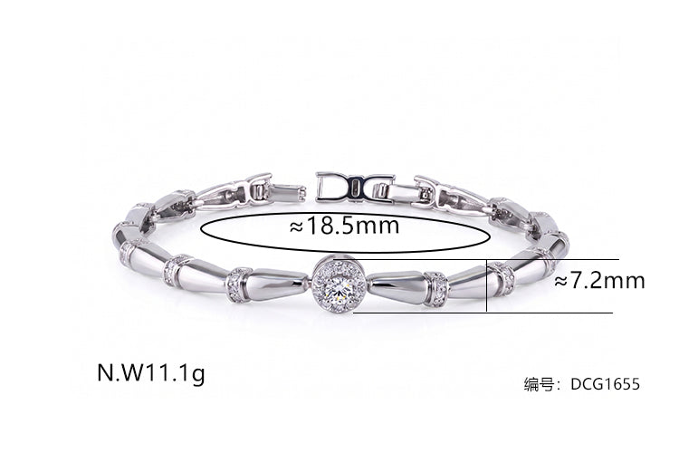 Pulseira Com Pedra Branca DCG1655