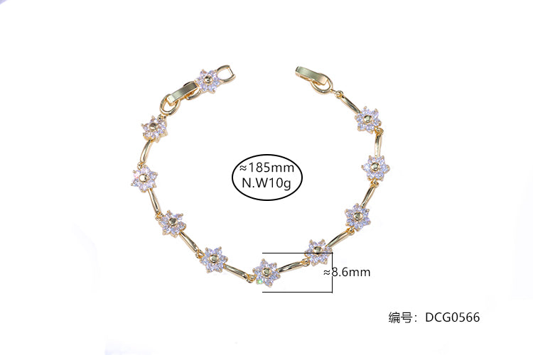 Pulseira Flores Cravejadas DCG0566